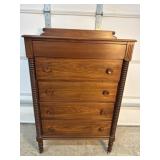 Empire style mahogany chest of drawers