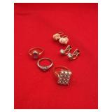 (3) 14k Gold Rings, (2) 14k Gold Earring Sets