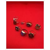 (8) 10k Gold Fashion Rings
