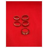 (5) 14k Gold Rings