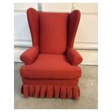 Red straight back chair