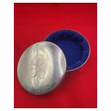 Pewter Velvet Lined Jewelry Box