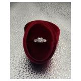 14k White Gold 3 Stone Diamond Ring