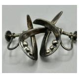 Vintage Sterling Silver Screw Back Earrings