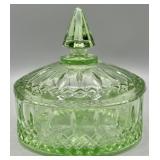 Indiana Glass Princess Green Candy Dish w/Lid