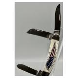 Case XX Sowbelly Natural Bone American Flag Knife