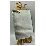 Antique Figural Cast Metal Framed Mirror