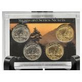 2005 D&P Buffalo Nickel 4 Coin Set Reg & Goldplate
