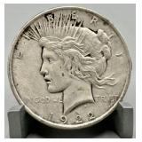 1922 Peace Silver Dollar - 90% Silver