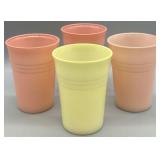(4) Hazel Atlas Platonite Moderntone Tumblers