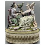 Meissen Style Victorian Proposal Porcelain Lamp