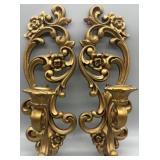 (2) VTG Homco Ornate Wall Sconces