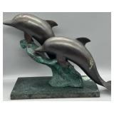 Vintage Two Dolphin Sculpture
