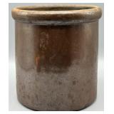 Antique Salt Glaze Brown Stoneware Crock