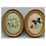 Vintage Framed Cross-Stitched Artwork