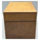 Vintage Wood Hinged Top File Box