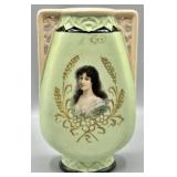 Austrian Art Noveau Porcelain Portrait Vase
