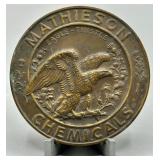 1942 Bronze Mathieson Chemical Token Paperweight