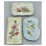 (3) Porcelain Trinket Vanity Trays