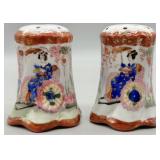 Vintage Porcelain Geisha Salt & Pepper Shakers