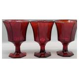 (3) Independence Juice Glasses Glows Cadmium