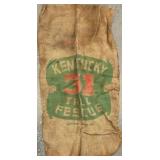 Vintage Kentucky 3 Fescue Burlap Sack