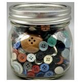 Mason Jar of Vintage Buttons