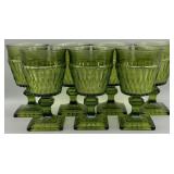 Indiana Glass Mount Vernon Avocado Green Goblets