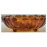 Vintage Indiana Glass Largw Amber Fruit Bowl