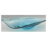 MCM Freeform Handblown Wavy Art Glass Bowl