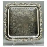 Poole Silverplate Serving Tray w/Repousse