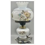 Vintage Handpainted Hurricane Lamp