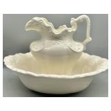 Large Vintage Arnels Ivory Pitcher & Basin