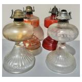 (4) Depression Glass Hurricane Oil Lamp Bases