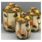 1970s Homco Mushroom Canister Set