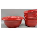 HLC Fiesta Ware Serving Bowl and Soup Bowls