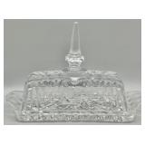 Vintage German Crystal Hand Cut Butter Dish