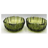 Avocado Green Indiana Glass Salad/Dessert Bowls