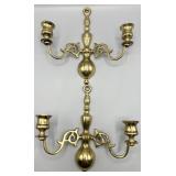 (2) Vintage Solid Brass Double Arm Wall Sconces