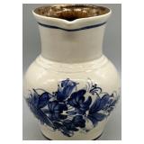 Salt Glazed Blue & White Stoneware Pottery Pitcher