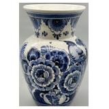Delft Blue & White Floral Vase