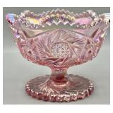 L.E. Smith Aztec Whirling Star Pedestal Compote