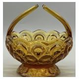 L.E. Smith Amber Split Handle Basket