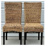(2) Woven Rattan Chairs