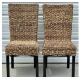(2) Woven Rattan Chairs