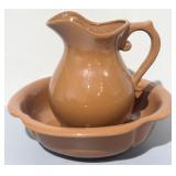 Calif, U.S.A. Pottery Pitcher & Basin