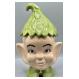 1970s Ceramic Holland Mold Pixie Elf Cookie Jar