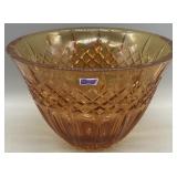 Marquis by Waterford Diamond Cut Amber Bowl
