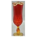 MCM Viking Amberina Swung Glass Vase