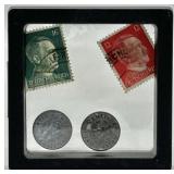 1940 German Reichsphennig and Hitler Stamps